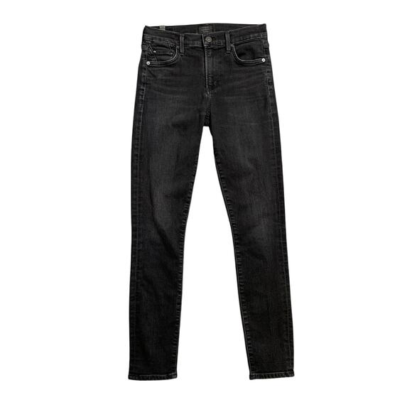 Citizens Of Humanity Jeans Womens 25 Black Denim Rocket Ankle High Rise Skinny - Picture 1 of 14